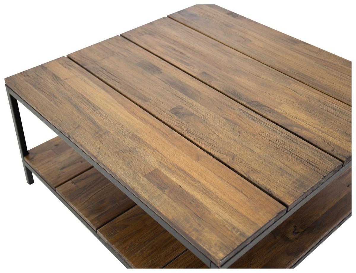 Couchtisch Padang - Schwarz/Braun, Design, Holz/Metall (80/80/40cm) - Livetastic