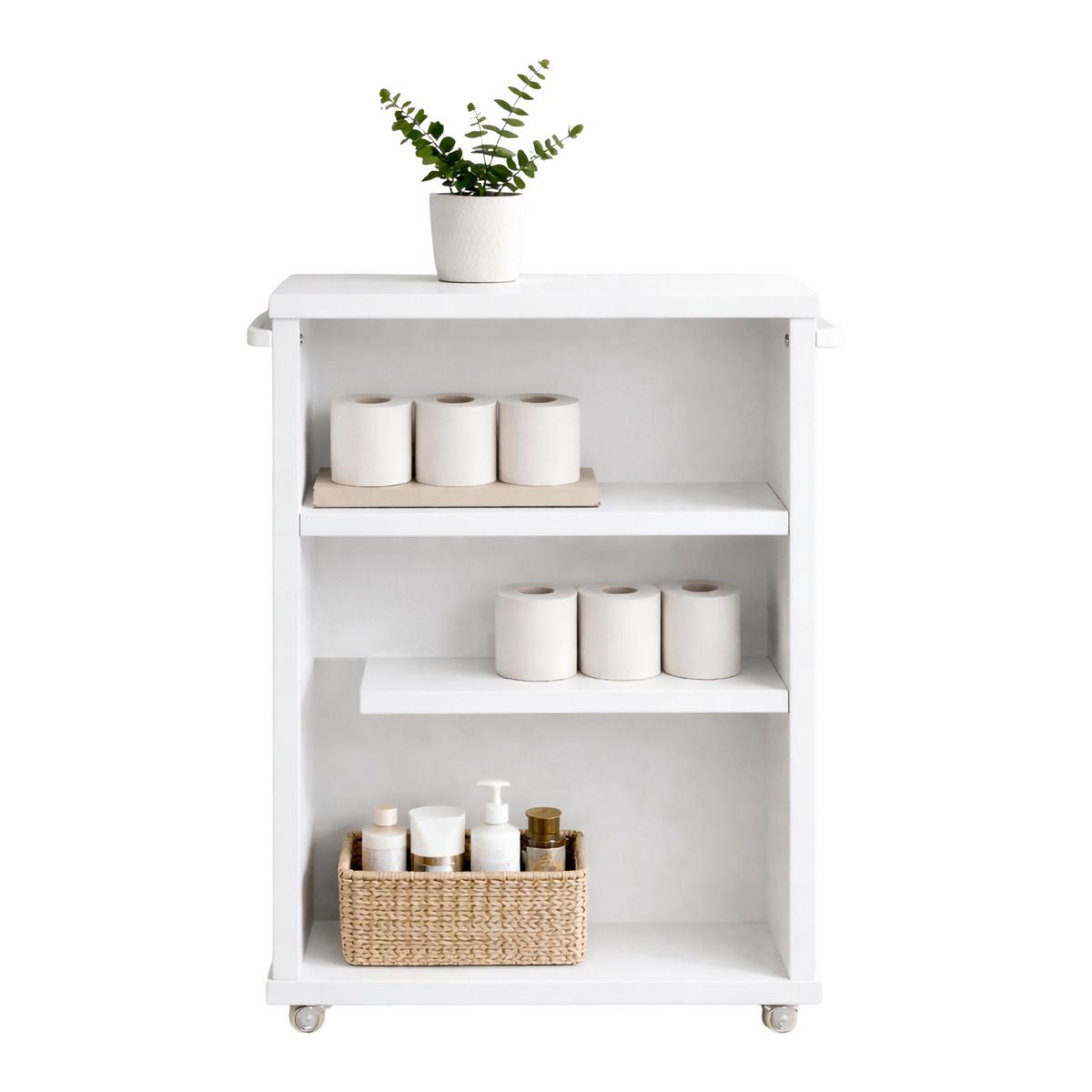 MIDISCHRANK Nilari Weiß B: 20cm - Silberfarben/Weiß, Trend, Holzwerkstoff (20/61/45cm) - MID.YOU