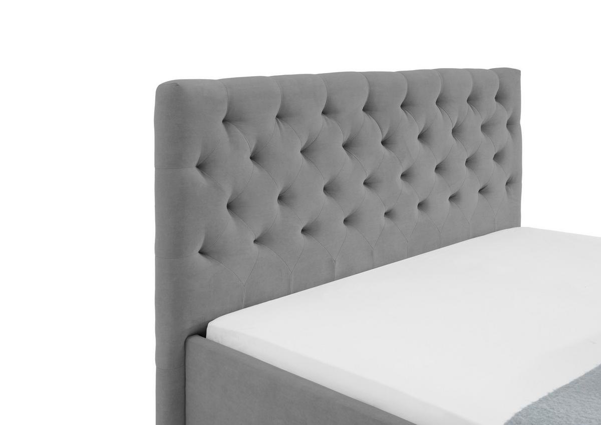 Polsterbett Miami 180x200cm Hellgrau - Hellgrau/Schwarz, Basics, Textil (196/120/212cm) - MID.YOU