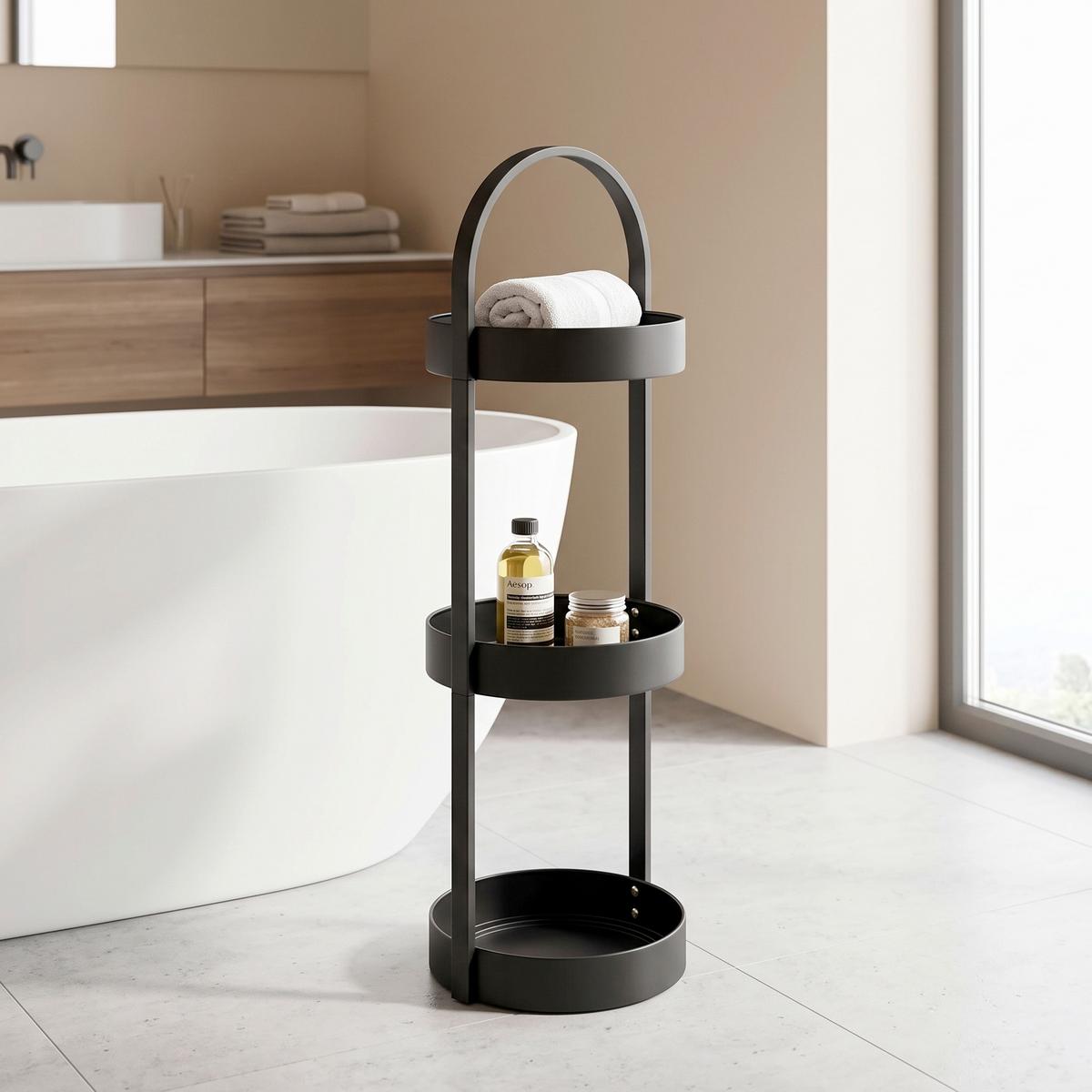 Badezimmerregal DONGO Schwarz » Top-Angebot