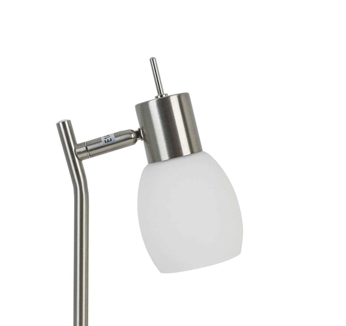 STOLNÁ LAMPA NORMAL - biela/niklová, Konventionell, kov/sklo (16/11/31cm) - Mömax