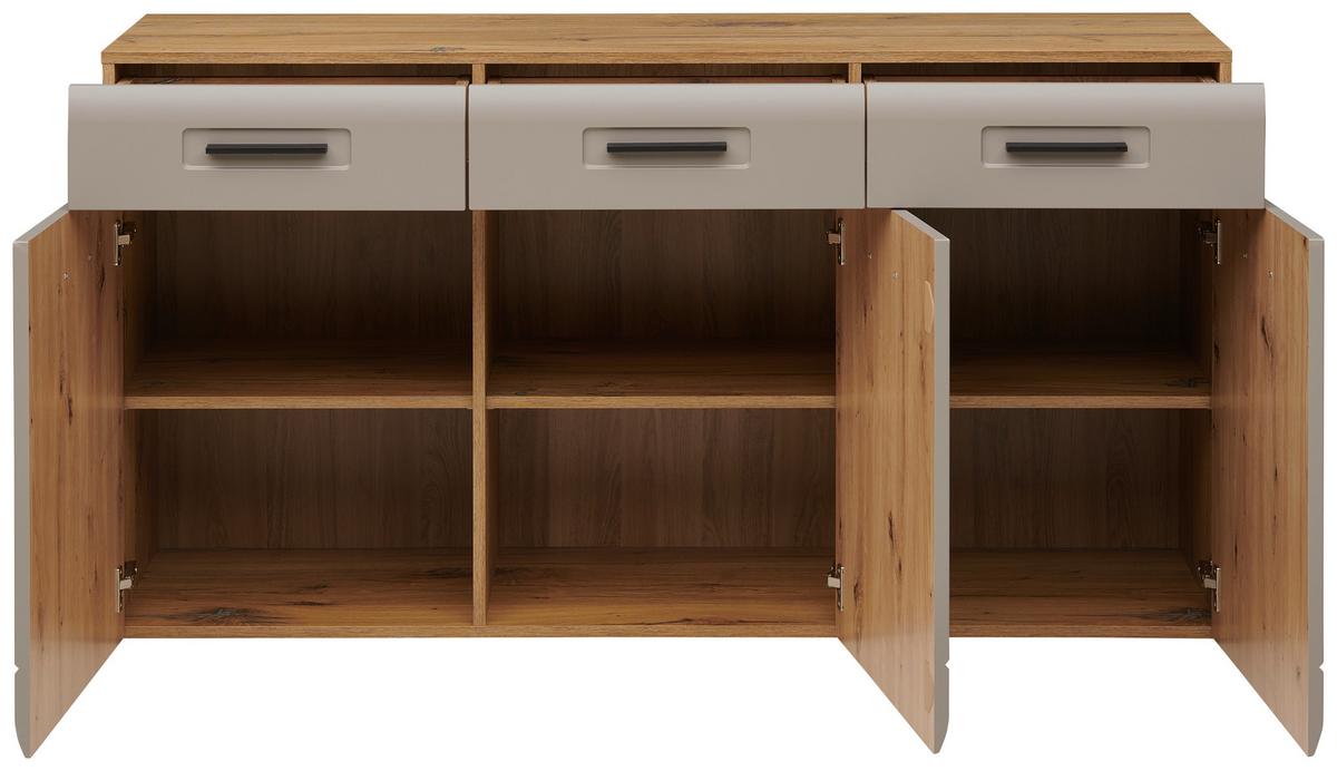 Sideboard B: 150 cm Auris Basalt/Eiche Dekor - MODERN, Holzwerkstoff (150/81,3/43,1cm) - Luca Bessoni