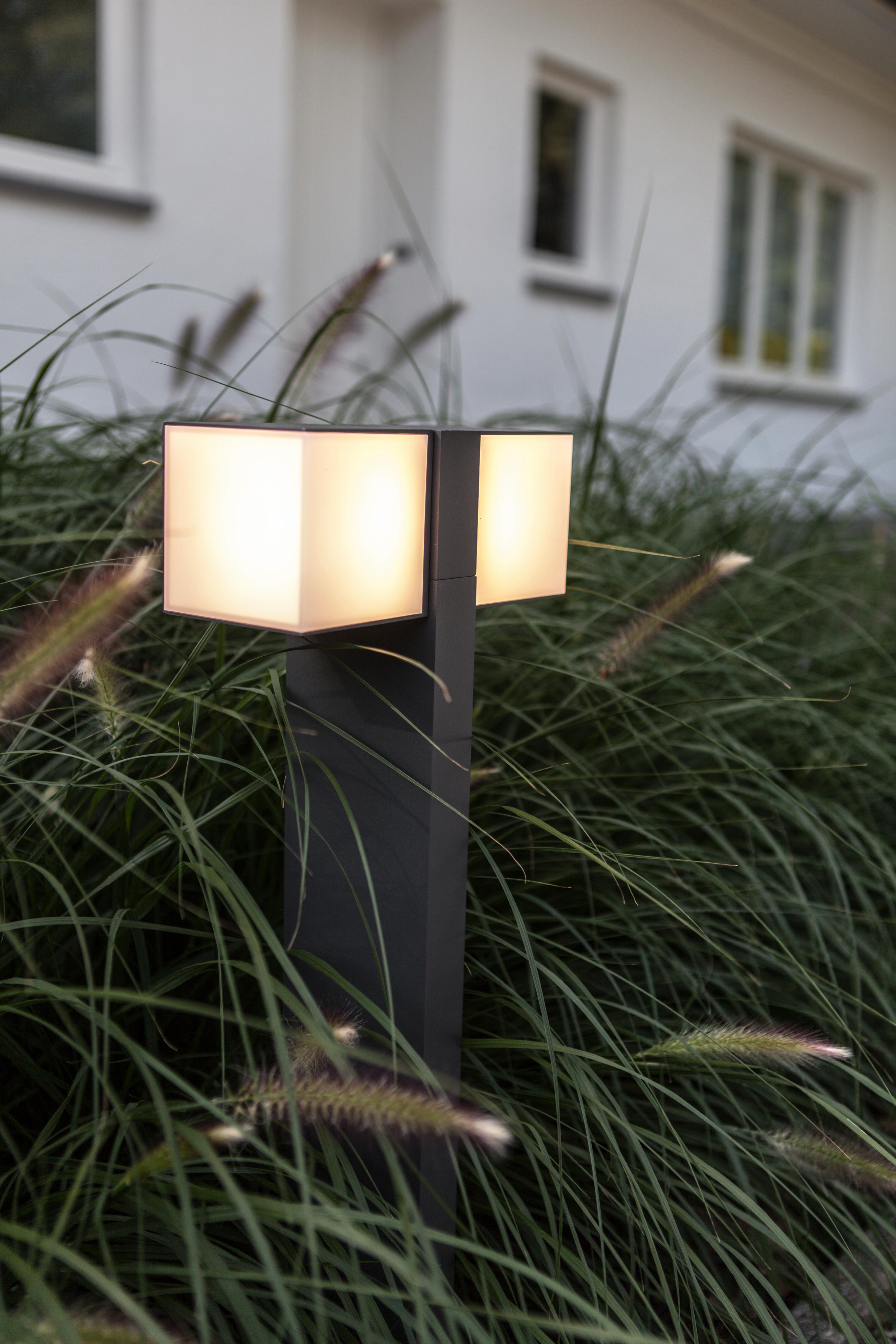 Wegeleuchte Cuba 23w Metall Kunststoff - Anthrazit/Weiß, Design, Kunststoff/Metall (75/23,7/11cm)
