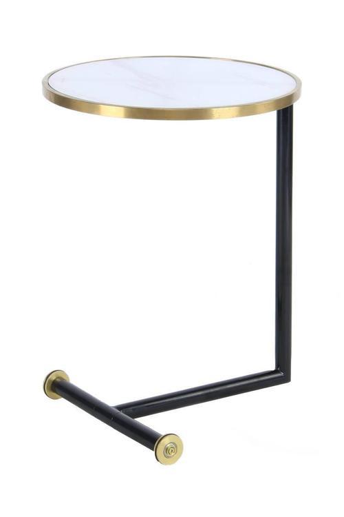 Beistelltisch Rund Servant Weiß/Goldfarben