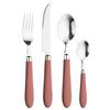 Besteckset Daisy Red Rot/Edelstahlfarben - Edelstahlfarben/Rot, Basics, Kunststoff/Metall - Pintinox