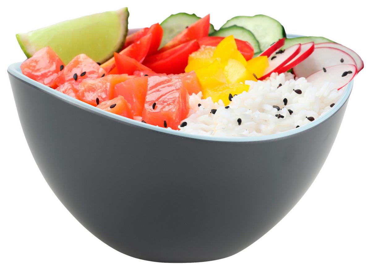 Obstschale 3-Teiliges Set - Pastellblau/Altrosa, Basics, Kunststoff (20/12/11cm) - Kesper