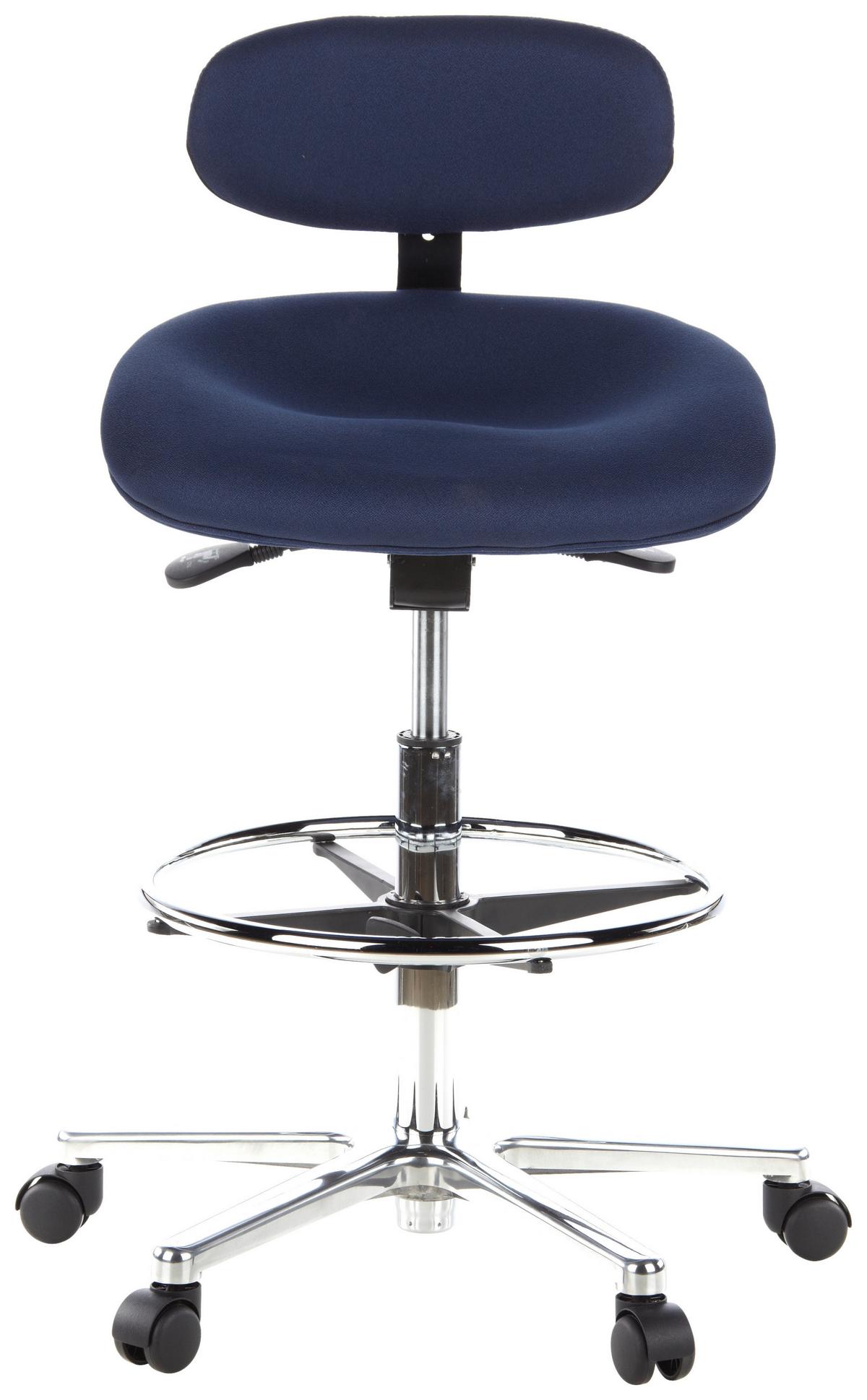 Bürohocker Work Mf Blau Bis 100 Kg - Blau/Silberfarben, Basics, Kunststoff/Textil (50/106/40cm) - MID.YOU