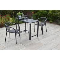 Balkonset Delos 3-tlg. Aus Aluminium,stapelbar + Klappbar - Graphitfarben, KONVENTIONELL, Metall - Gardenson