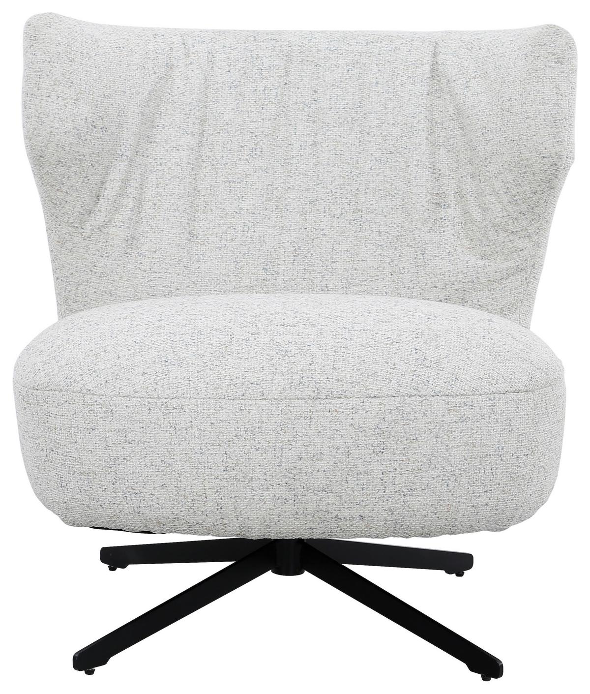 Otočné křeslo BRIONI, černo-bílá, max. do 140 kg - bílá/černá, Moderní, kov/textil (75/82/79cm) - Mömax