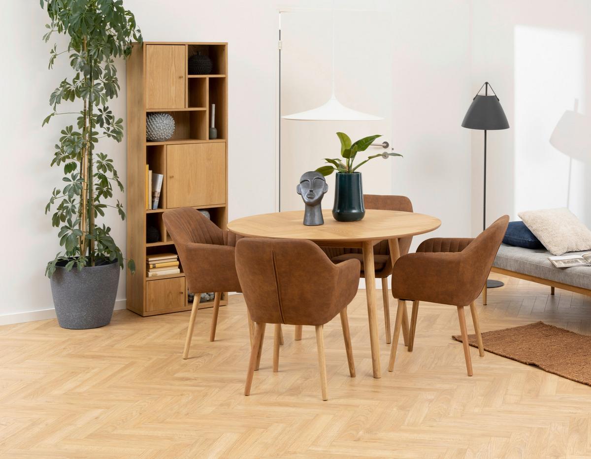 Regál RANGOON dyha - prírodná farba, Design, drevo (60,5/180/30cm) - MID.YOU