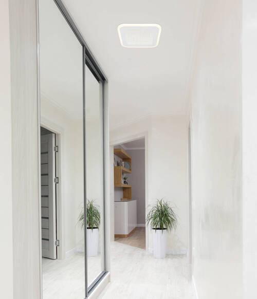 LED-Deckenleuchte 48919-12q - Opal/Weiß, Design, Kunststoff/Metall (23/23/4cm) - Globo