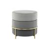 Hocker Pouf Samt Grau H: 46 Cm Rund - Goldfarben/Grau, Basics, Holzwerkstoff/Textil (48,5/46/48,5cm) - Kayoom