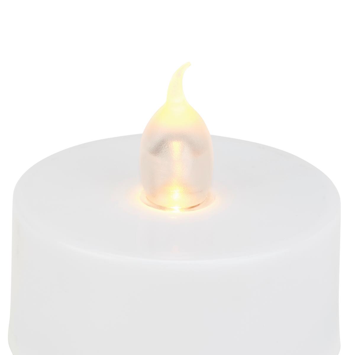 Teelicht Mit Led Cara Weiß 4er-Set Dxh: 3,8x3,5 Cm - Weiß, Basics, Kunststoff - Ondega