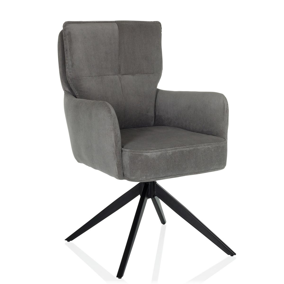 Armlehnstuhl Tarugo Grau B: 58 Cm - Schwarz/Grau, MODERN, Textil/Metall (58/94/60cm) - MID.YOU