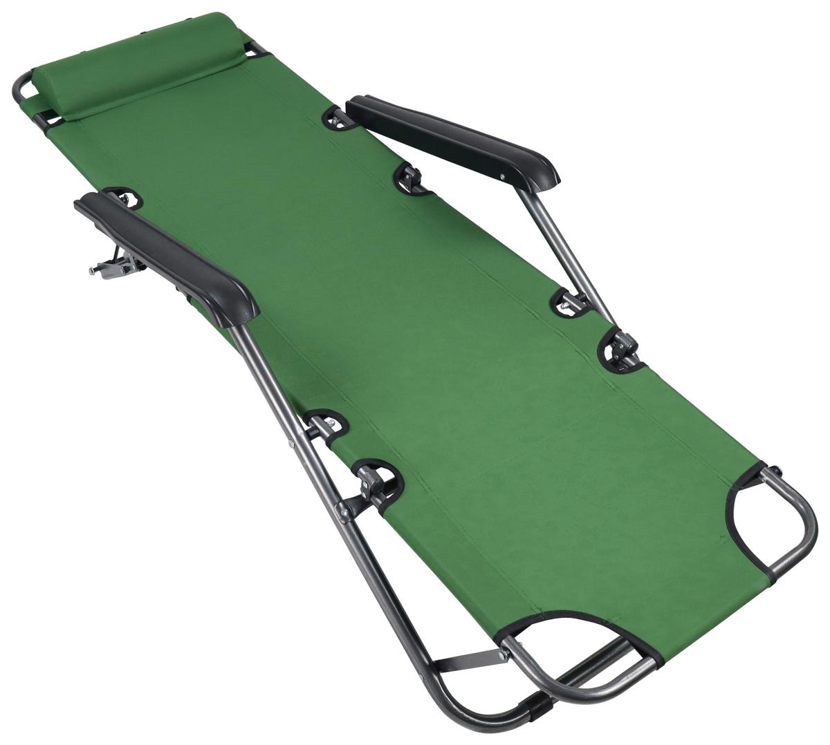 Gartenliege Maltosa Rückenlehne verstellbar - Grün, MODERN, Kunststoff/Textil (60/27/153cm) - Ambia Garden