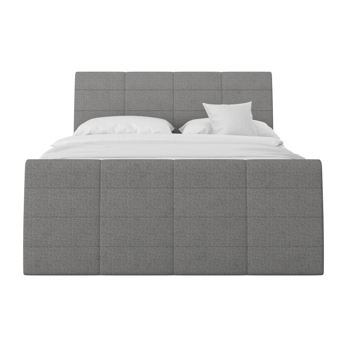 Boxspringbett Libra mit Topper 180x200 cm Grau - Graubraun/Schwarz, KONVENTIONELL, Textil (180/200cm)