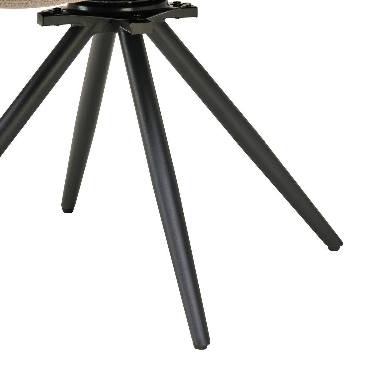 Armlehnstuhl Elis Webstoff Taupe, B: 62 cm - Taupe/Schwarz, KONVENTIONELL, Textil/Metall (62/89/62cm) - Livetastic