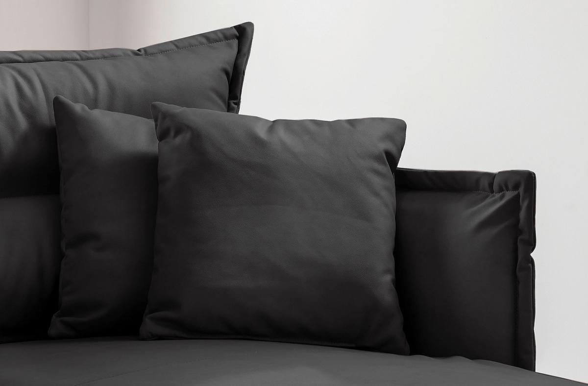 XXL-Sessel Lava Schwarz B: 111cm - Schwarz, MODERN, Textil (111/101/167cm) - Livetastic