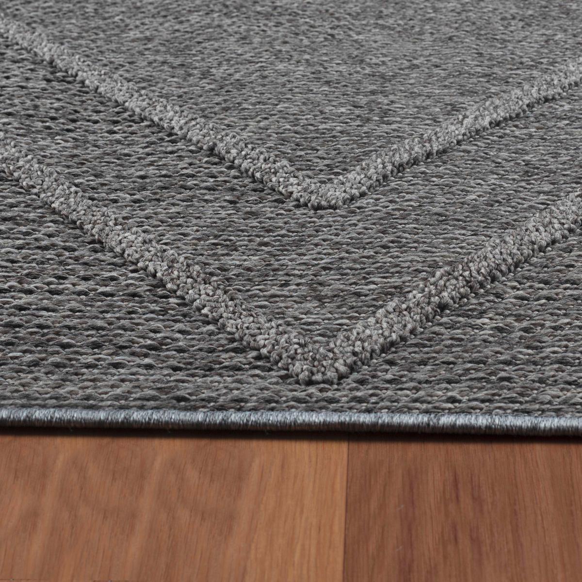 Outdoorteppich Patara - Grau, Design, Textil (80/150cm) - Novel