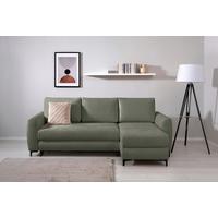Ecksofa Moli, Grün S: 236x148 cm - Schwarz/Grün, Design, Textil (236/148cm) - MID.YOU