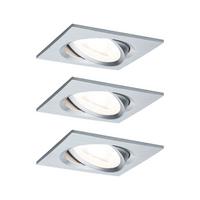 LED-Deckenleuchte 3er-Set L: 8,4 cm, Rechteckig - Alufarben, Basics, Metall (8,4/8,4cm) - Paulmann