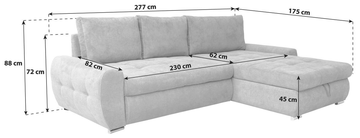 Rohová sedačka SOLAR, obojstranná, tmavomodrý velúr - biela/tmavomodrá, Design, textil/plast (277/175cm) - Livetastic