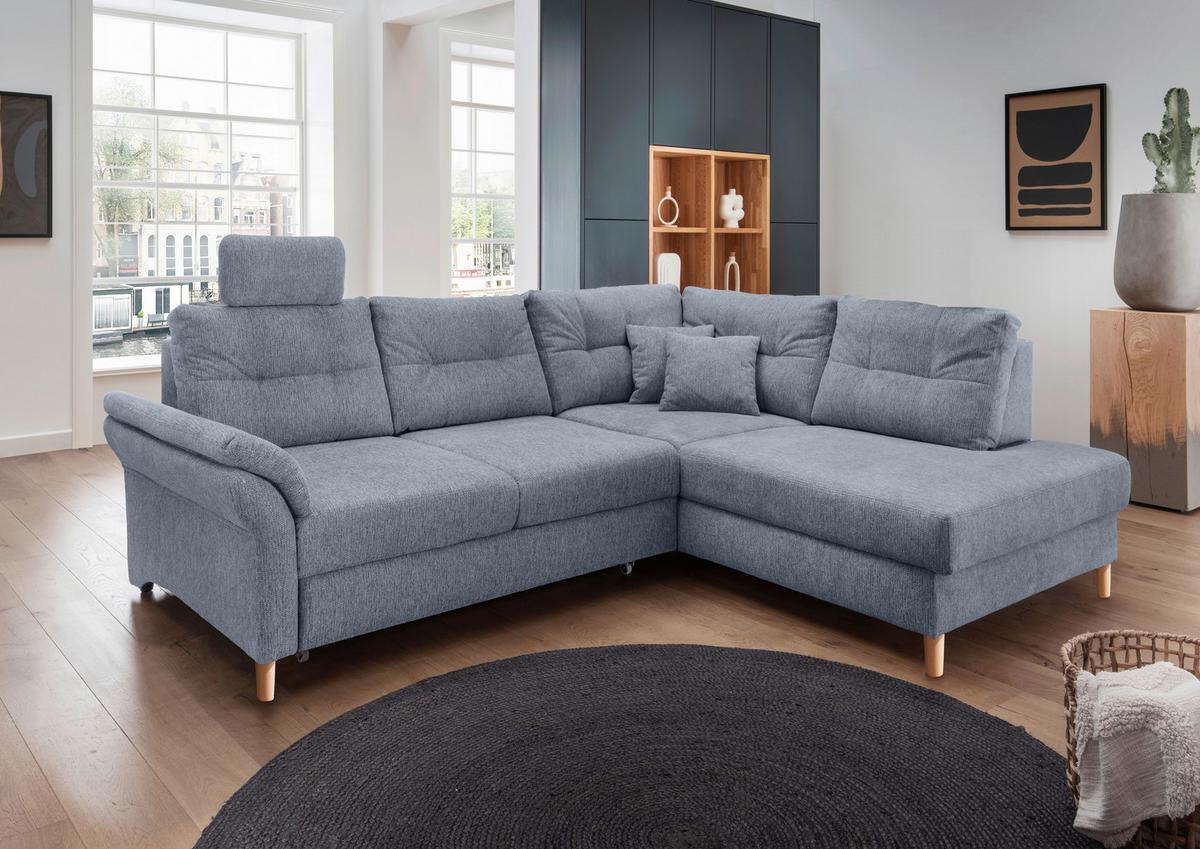 Ecksofa Brizzini Hellblau S: 264x206 Cm - Naturfarben/Hellblau, MODERN, Textil (264/206cm) - Livetastic