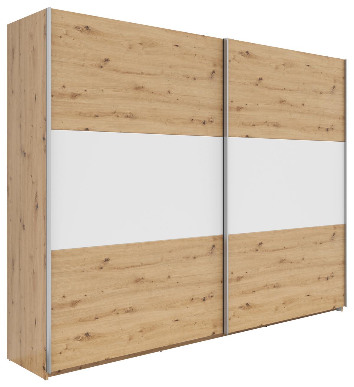 Schwebetürenschrank B: 270 Cm Artisan Eiche / Weiß - Weiß/Eiche Artisan, KONVENTIONELL, Holzwerkstoff (270/210/59cm)