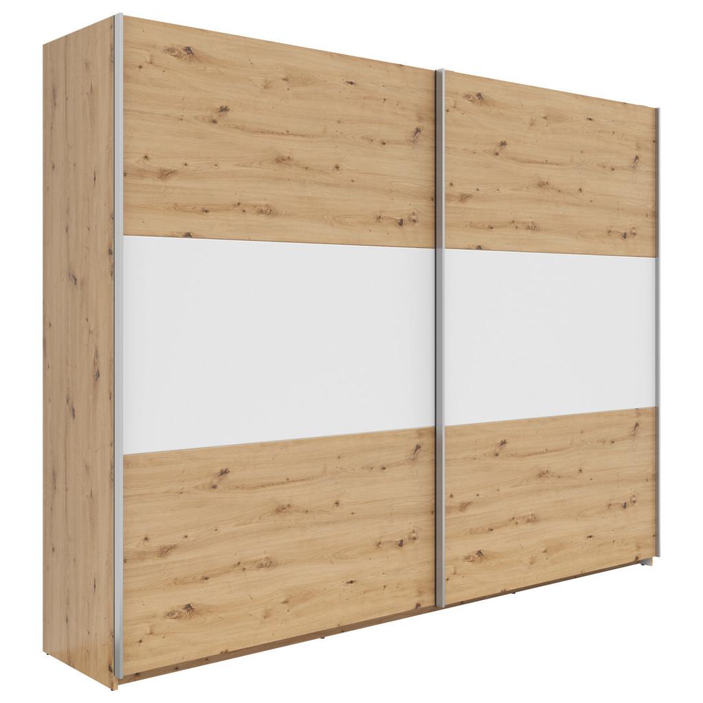 Schwebetürenschrank 270cm Saturn Artisan Eiche / Weiß