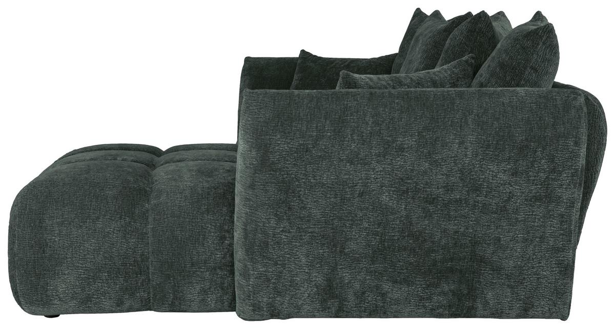Univerzálna sedačka CAMMELLIO, tm.zelená ženilka, 7 vankúšov - čierna/tmavozelená, Modern, textil (296/189cm) - Mömax