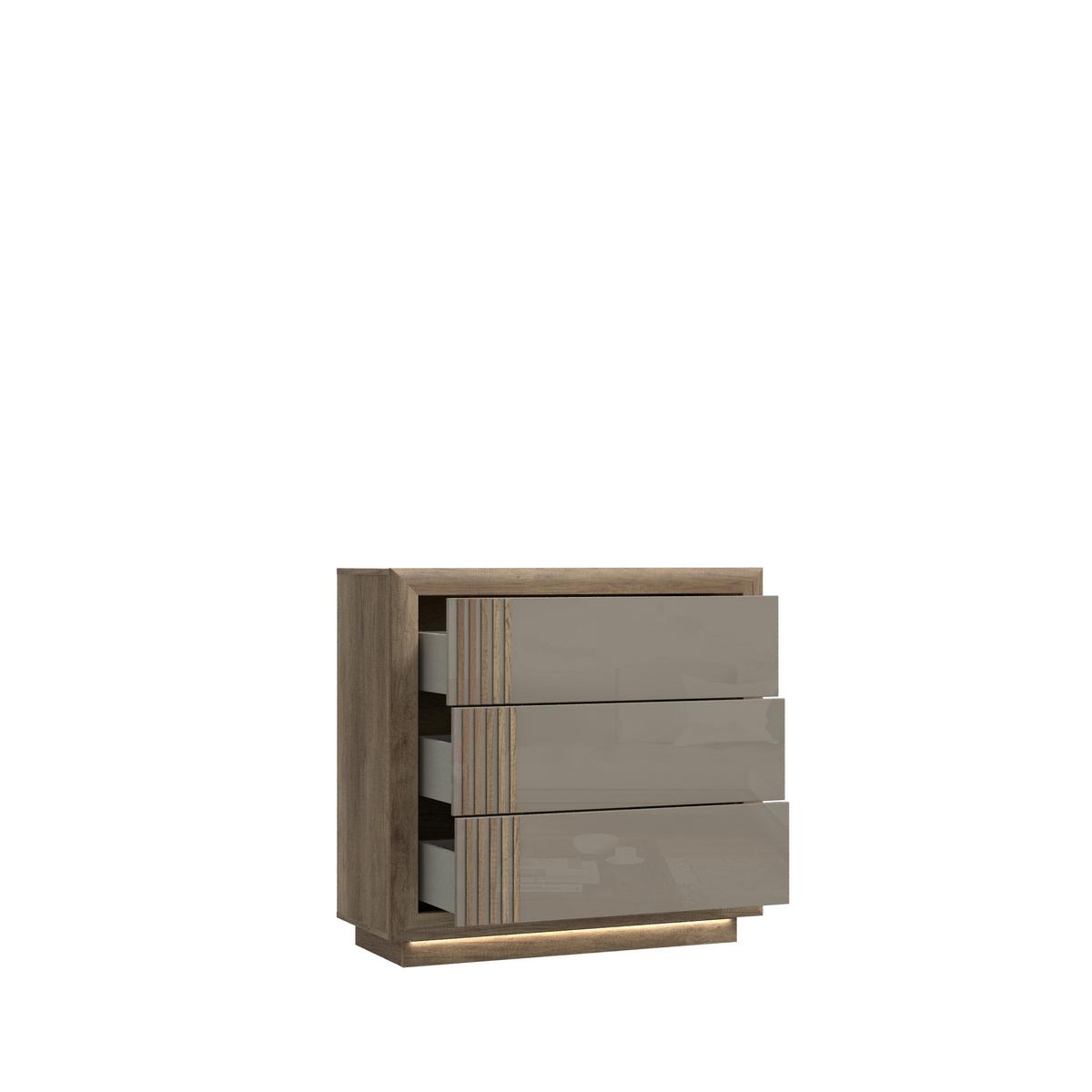Komód Savona - bézs/tölgyfa, Modern, műanyag/faalapú anyag (103/98,2/42,3cm)