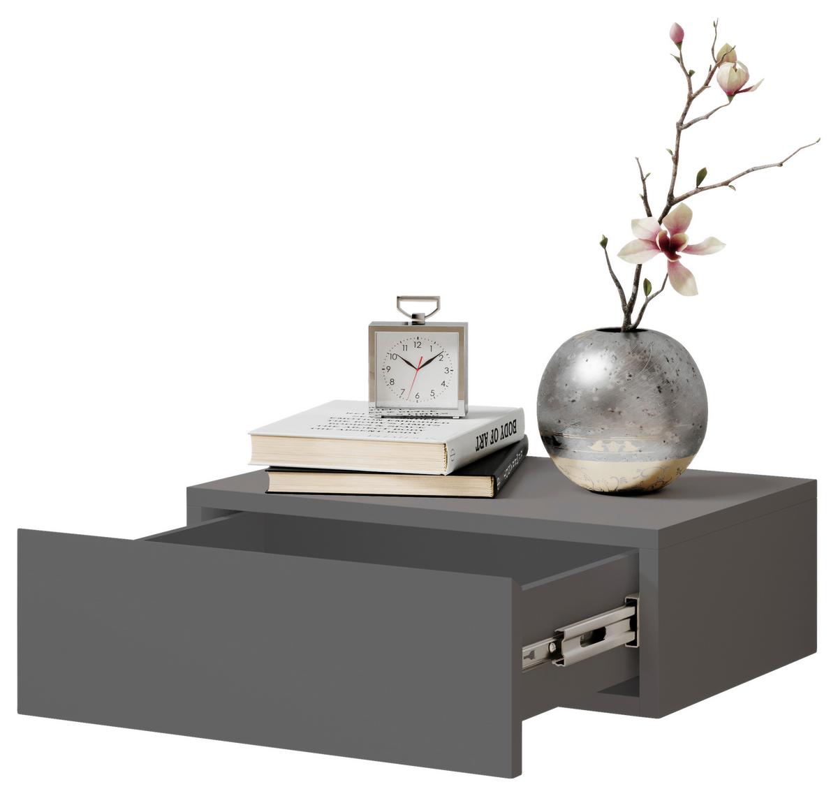 Nachkästchen Graphitfarben H: 14 Cm Tajo - Graphitfarben, MODERN, Holzwerkstoff (42/14/30cm) - Livetastic