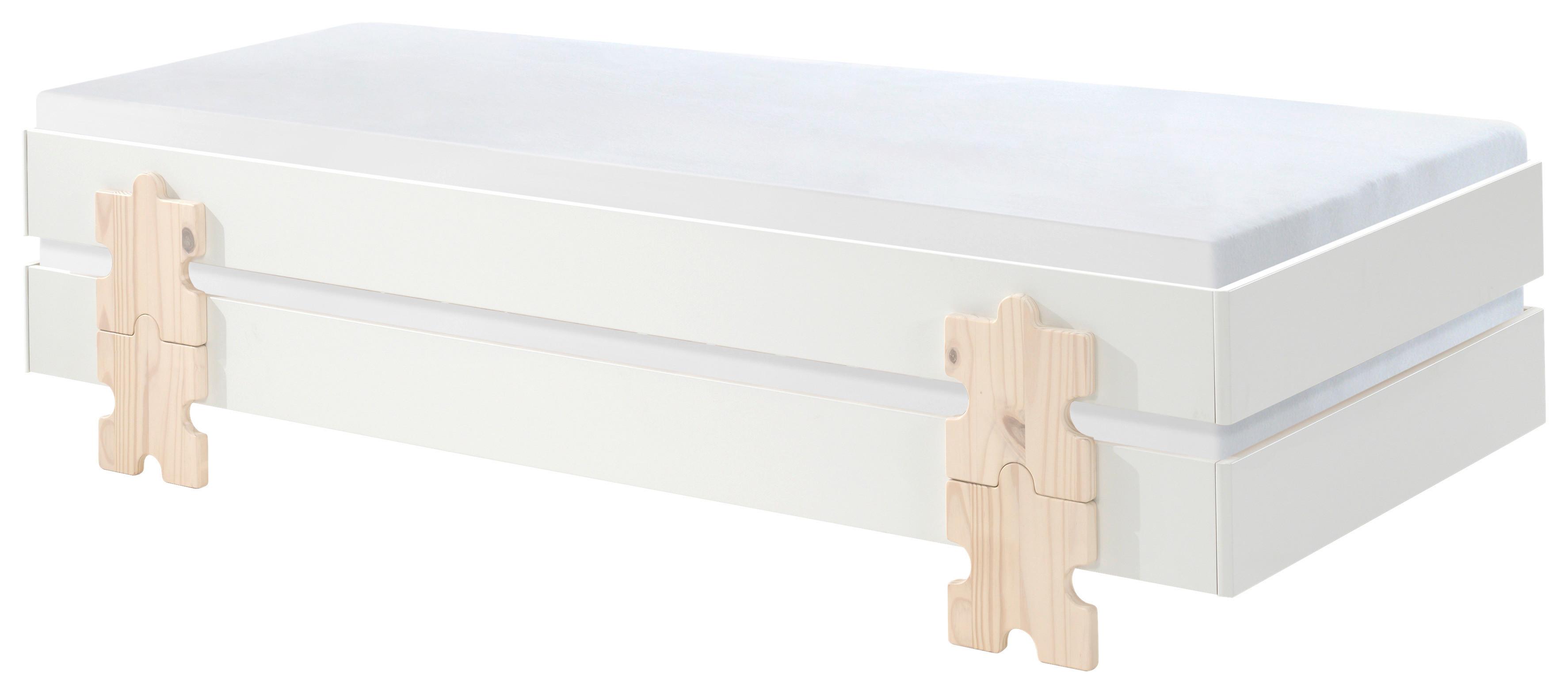 Stohovateľná posteľ MODULO biela - biela/farba borovice, Modern, drevo/kompozitné drevo (90/200cm) - MID.YOU