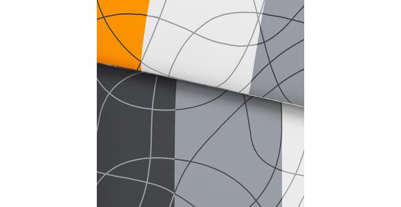 Cretonne Bettwäsche 140x200 cm Julia Grau/Orange/Weiß - Orange/Weiß, MODERN, Textil - Luca Bessoni