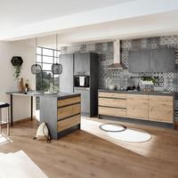 Konyhasziget Troja Insel - Artisan tölgy/antracit, Design, faalapú anyag (180/91/90cm) - MID.YOU