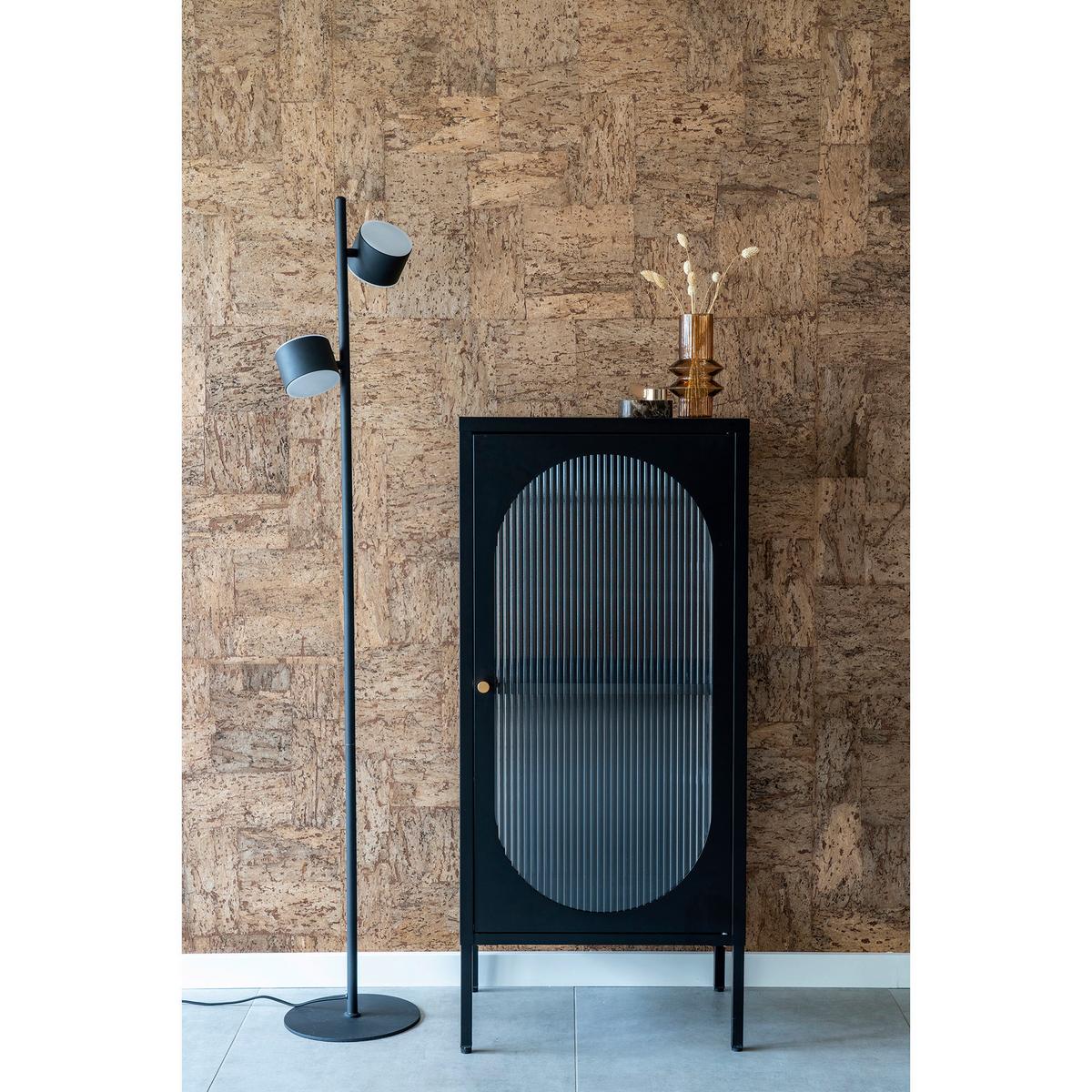 GARDEROBENSCHRANK Adelaide Schwarz B: 50cm - Transparent/Schwarz, Design, Glas/Metall (50/110/50cm) - MID.YOU