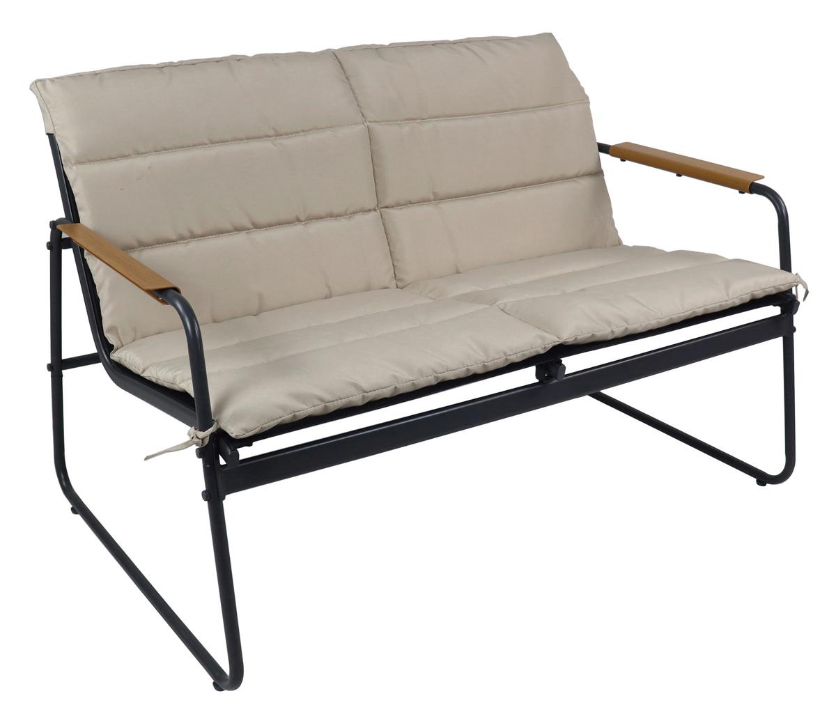 Loungegarnitur Lexila 4-Teilig Creme - Creme/Schwarz, MODERN, Glas/Kunststoff - MID.YOU