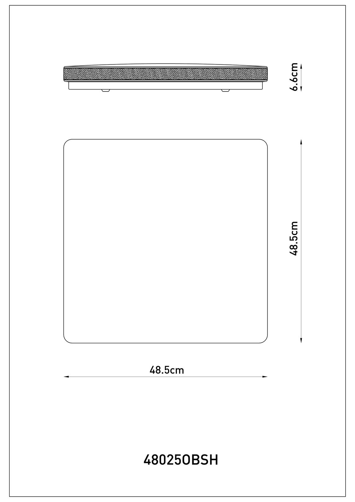 LED-Deckenleuchte Ully Schwarz Weiß L: 48,5 cm - Schwarz/Weiß, KONVENTIONELL, Kunststoff/Metall (48,5/48,5/6,6cm) - Globo