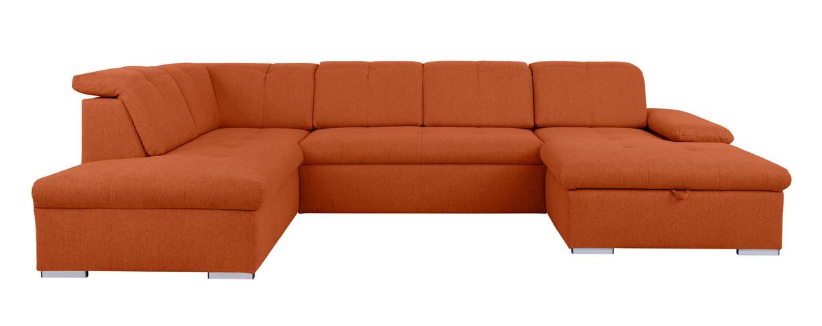 Wohnlandschaft Ramzes Terracotta U: 215x328x173 cm - Beige/Terracotta, Design, Textil (215/328/173cm) - MID.YOU