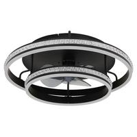 Deckenventilator 230V, 40W, ca. 60x20 cm - Klar/Schwarz, Design, Kunststoff/Metall (60/20cm) - Globo