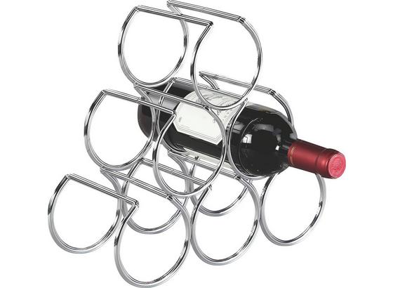 Regál Na Víno Wein - chrómová, Moderný, kov (30/28/13cm) Regál Na Víno Wein - chrómová, Moderný, kov (30/28/13cm)