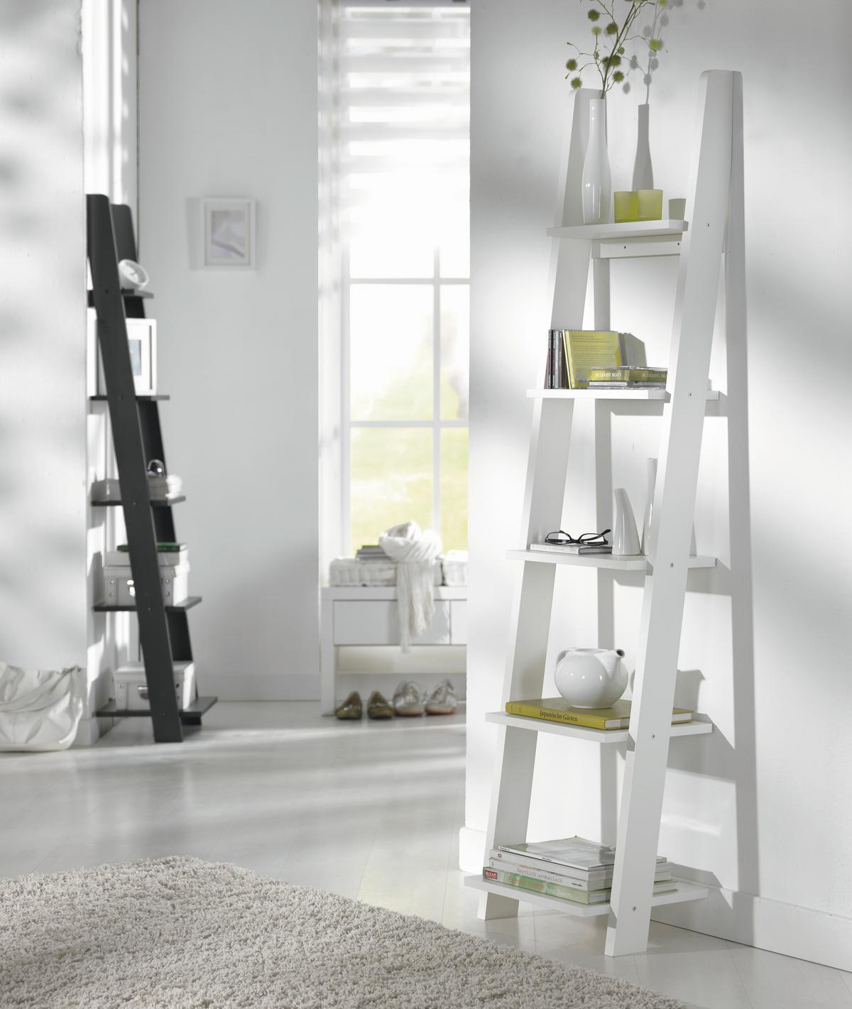 ŽEBŘÍKOVÝ REGÁL SCALA - bílá, Konvenční, dřevo/kompozitní dřevo (41,4/176/34,2cm)