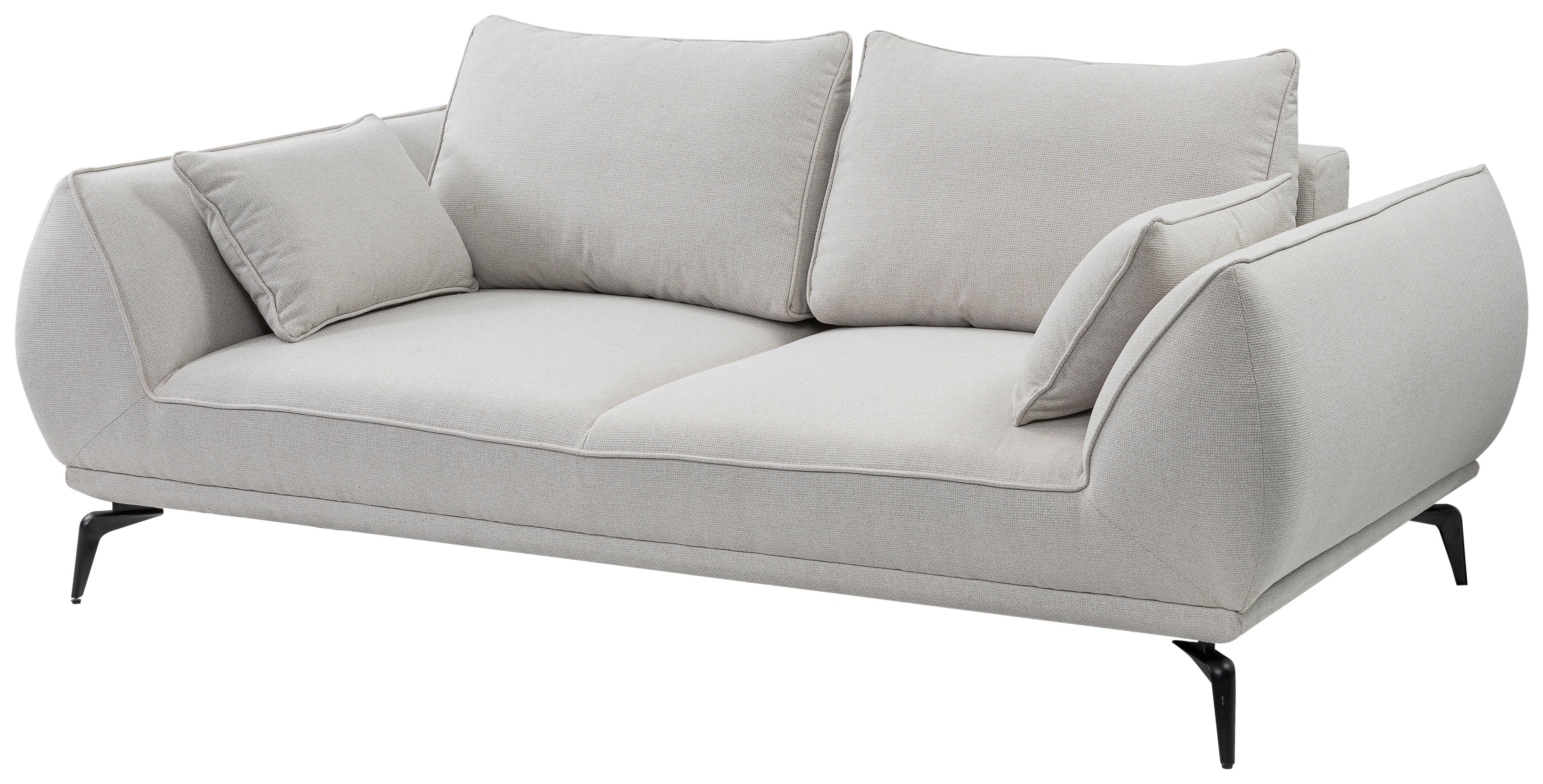 2-Sitzer-Sofa Cavo, Creme B: 208 cm - Creme/Schwarz, MODERN, Textil (208/86/118cm) - MID.YOU