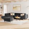 Ecksofa mit Schlaffunktion & Bettkasten Graphitfarben - Blaugrau/Graphitfarben, MODERN, Textil (230/270cm) - Ondega