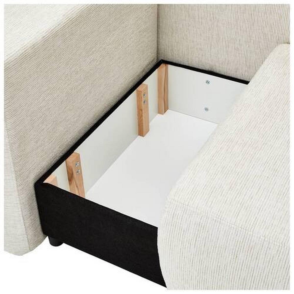 Chaiselongue Nello - Sandfarben/Schwarz, KONVENTIONELL, Textil (93/73/171cm) - MID.YOU