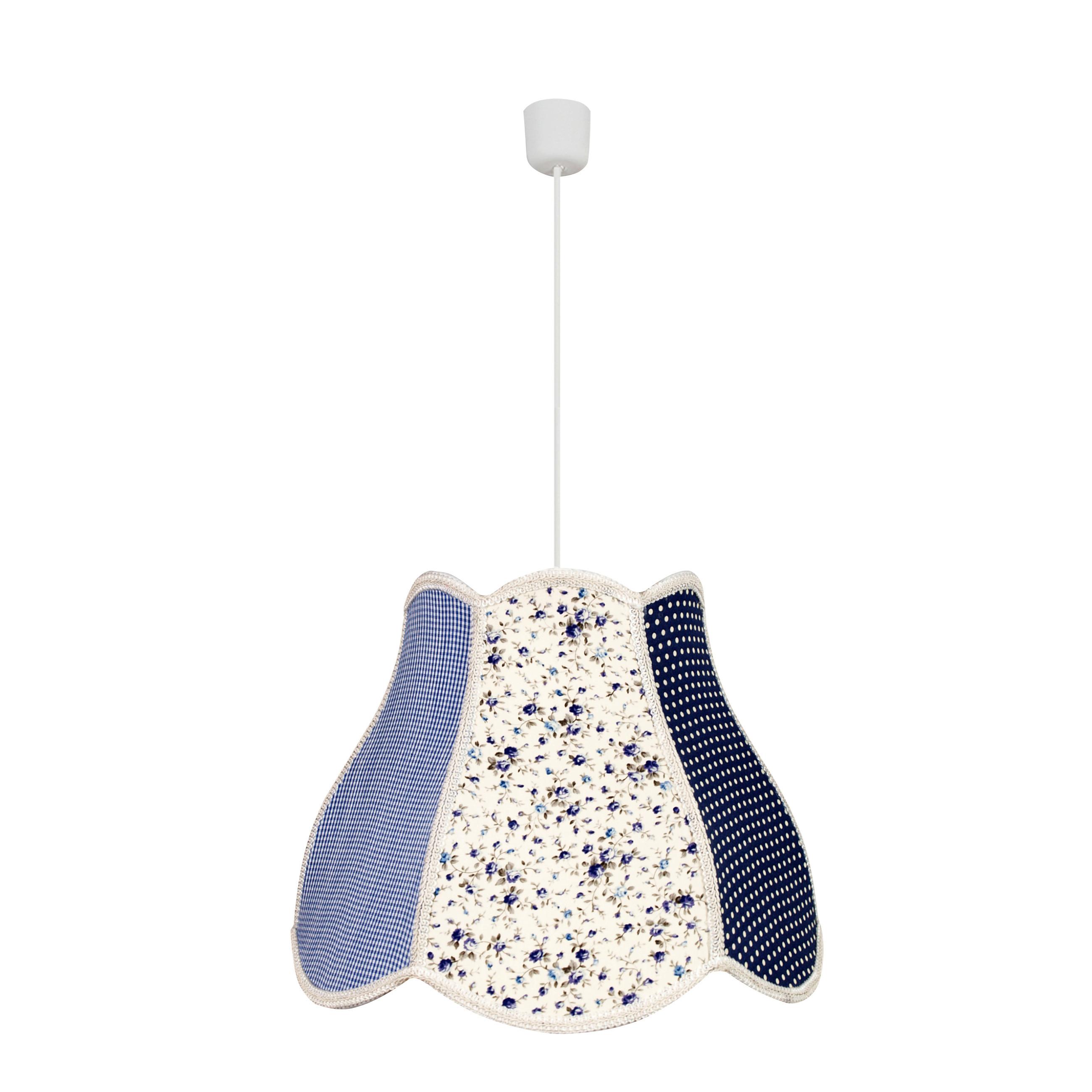 PENDELLEUCHTE 31-59954 ZUZA - Blau/Hellgrau, KONVENTIONELL, Kunststoff/Textil (35/35/90cm)