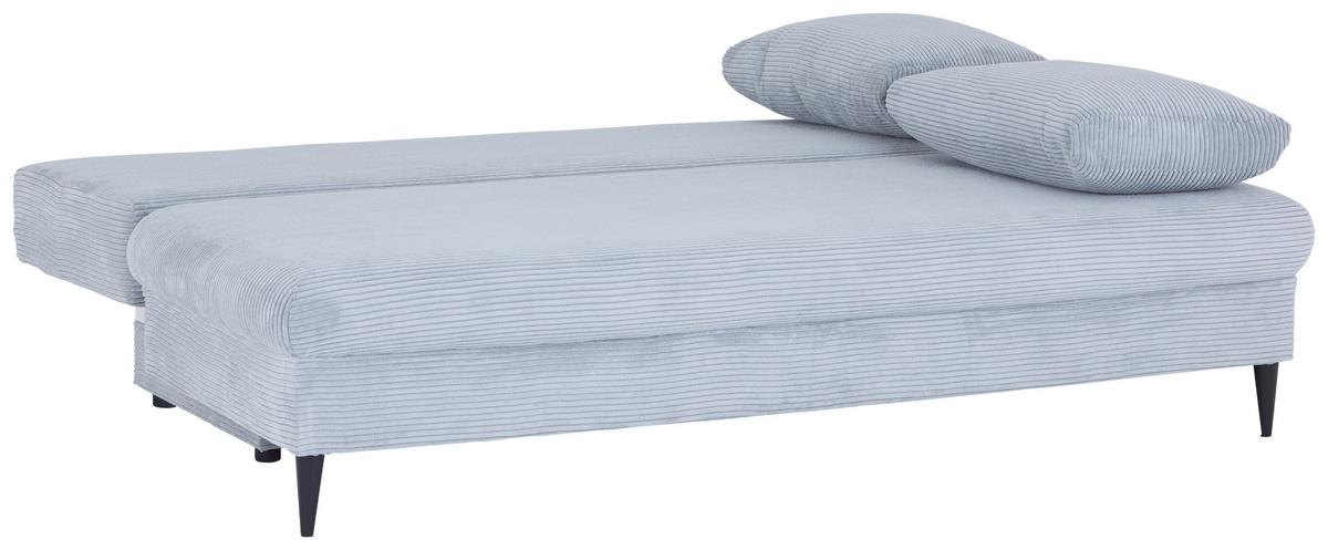 Pohovka MILANO, šedá, s lůžkem a úložným prostorem - šedá/černá, Moderní, dřevo/textil (200/95/95cm)