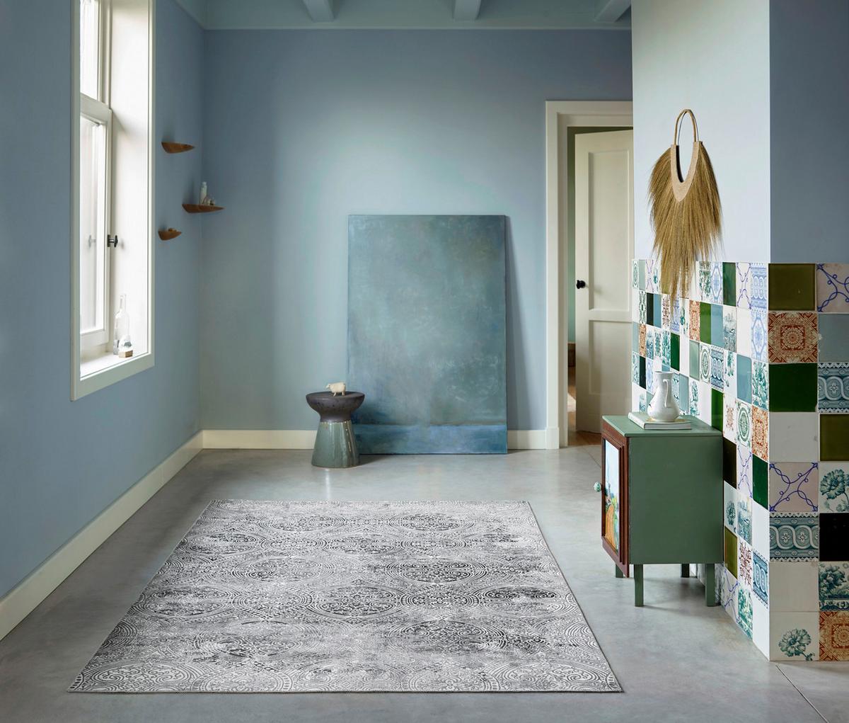 Webteppich Grace Grau 190x290 cm - Grau, Design, Textil (190/290cm) - WECON HOME