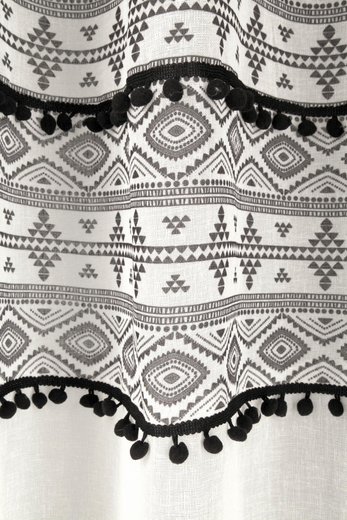 Vorhang Mit Ösen Letizia 135x245 Cm Schwarz/weiß - Schwarz/Weiß, ROMANTIK / LANDHAUS, Textil (135/245cm) - James Wood