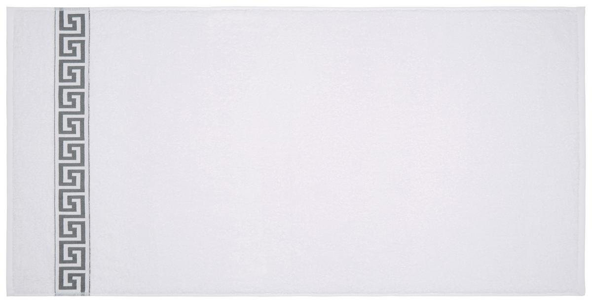 Handtuch Mäander - Weiß, ROMANTIK / LANDHAUS, Textil (50/100cm) - James Wood